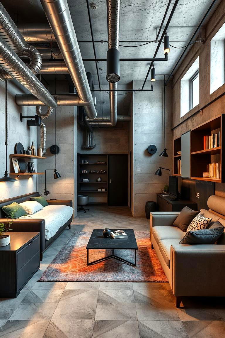 Modern Industrial Mix - 24 Boys Dorm Room Ideas