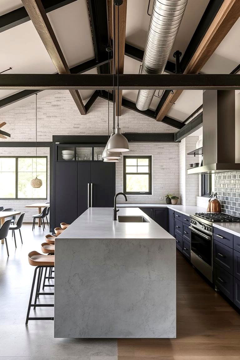Modern Industrial Peninsula - 24 Kitchen Peninsula Ideas