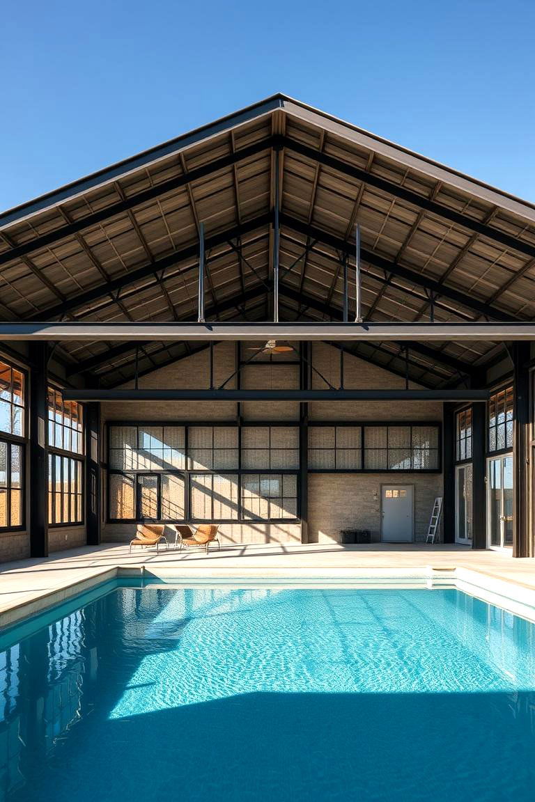 Modern Industrial Pool Shed - 24 Pool Shed Ideas