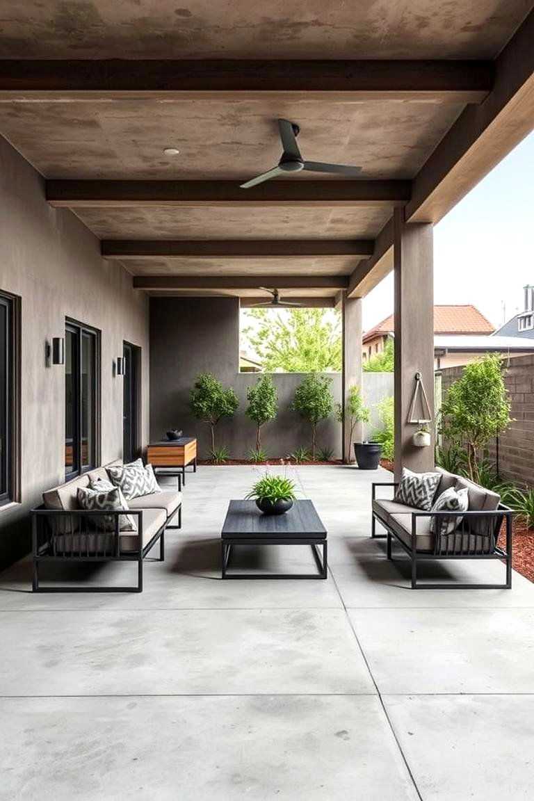Modern Industrial Style Patio - 24 Covered Patio Ideas