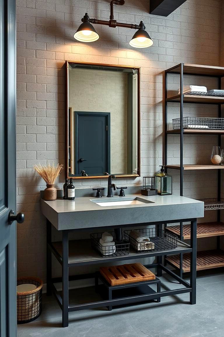 Modern Industrial Vanity - 24 Vanity Room Ideas