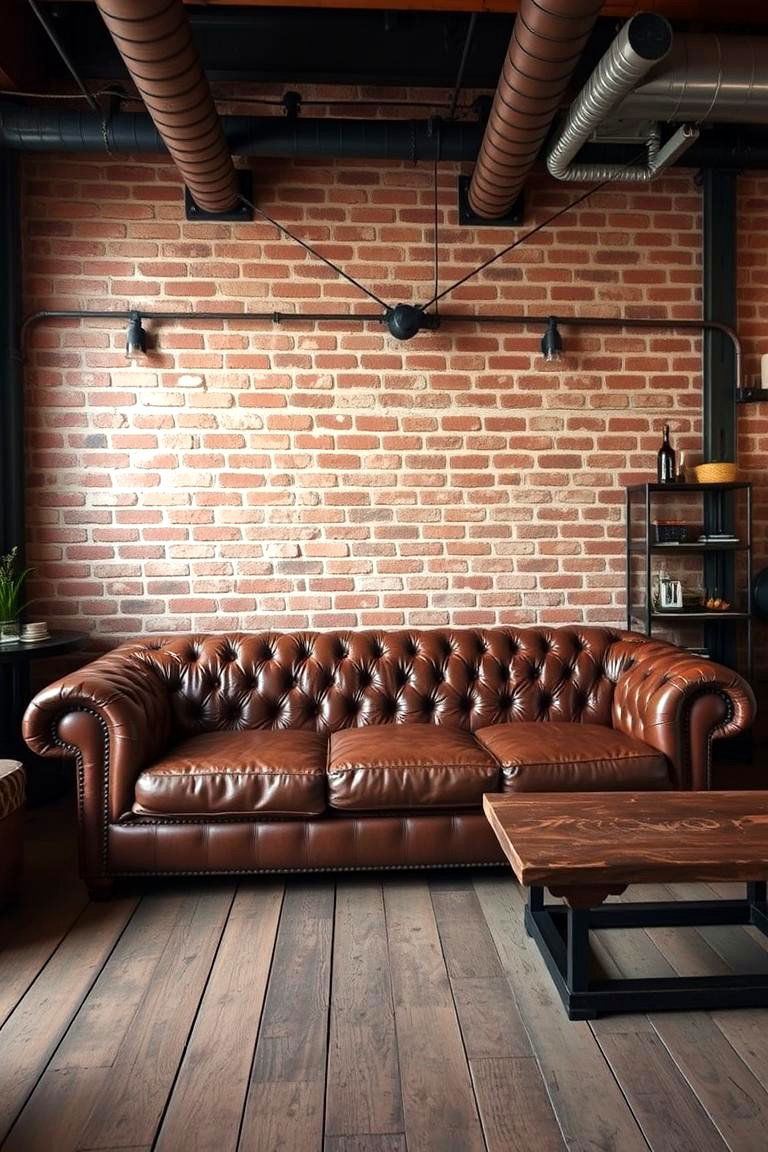 Modern Industrial Vibe - 24 Brown Leather Couch Living Room Ideas