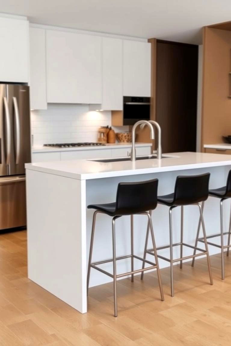 Modern Island with Backless Stools - 24 Kitchen Island Ideas With Seating
