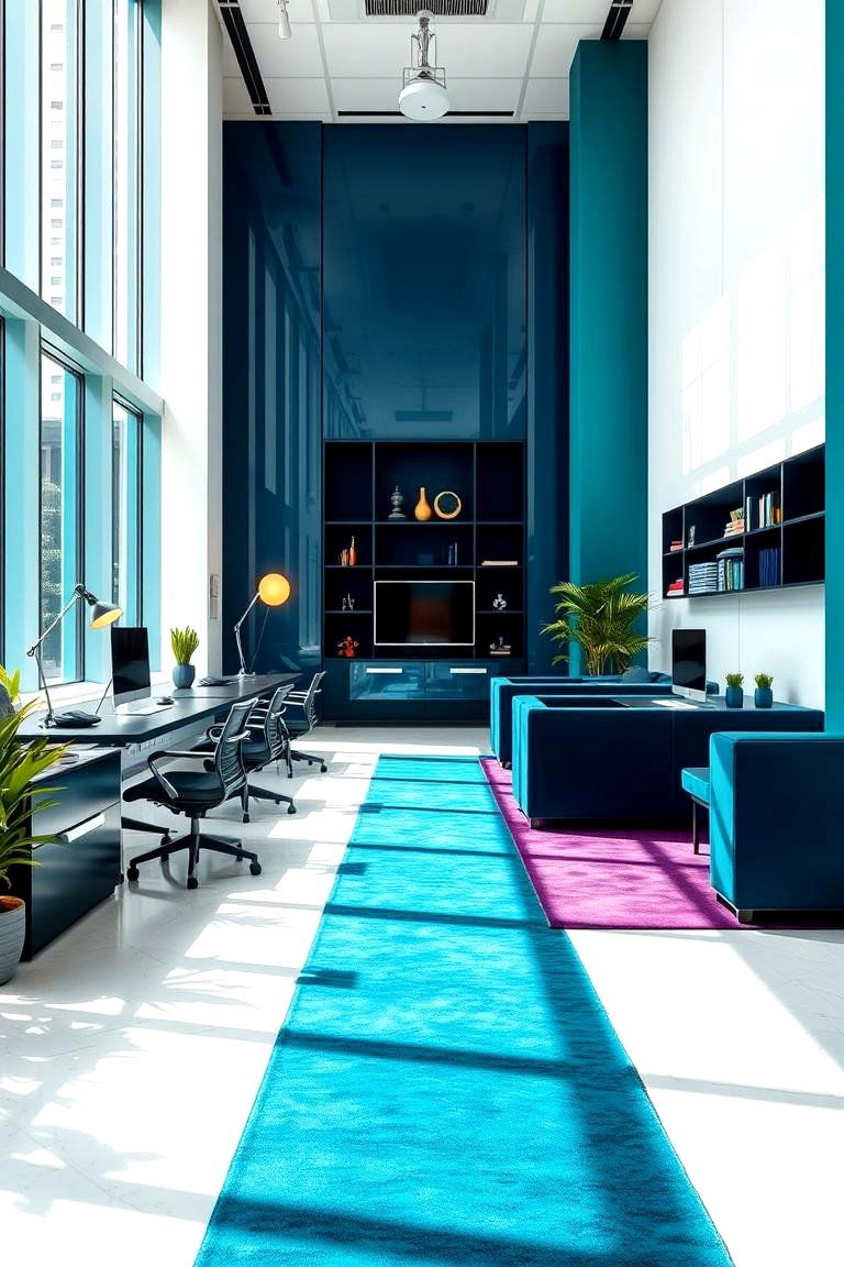 Modern Jewel Toned Workspace - 24 Ways to Decorate With Jewel Tones