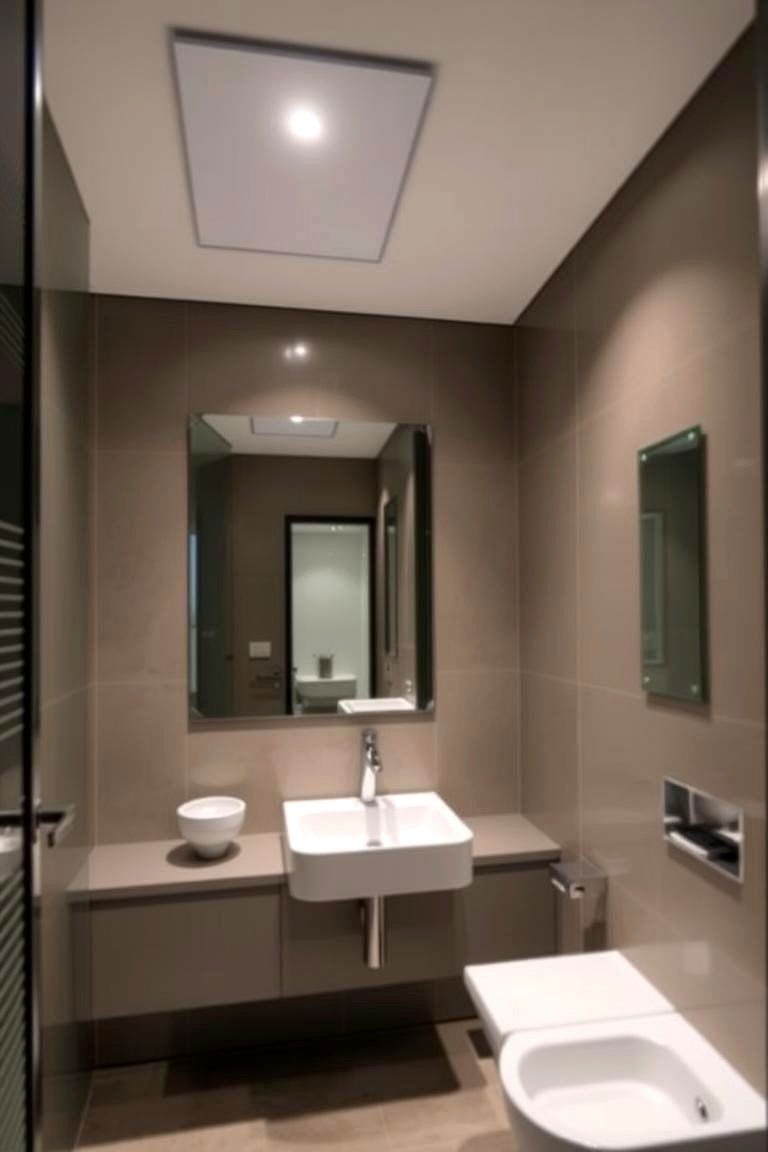 Modern LED Panel Lights for Sleek Illumination - 24 Bathroom Ceiling Lighting Ideas