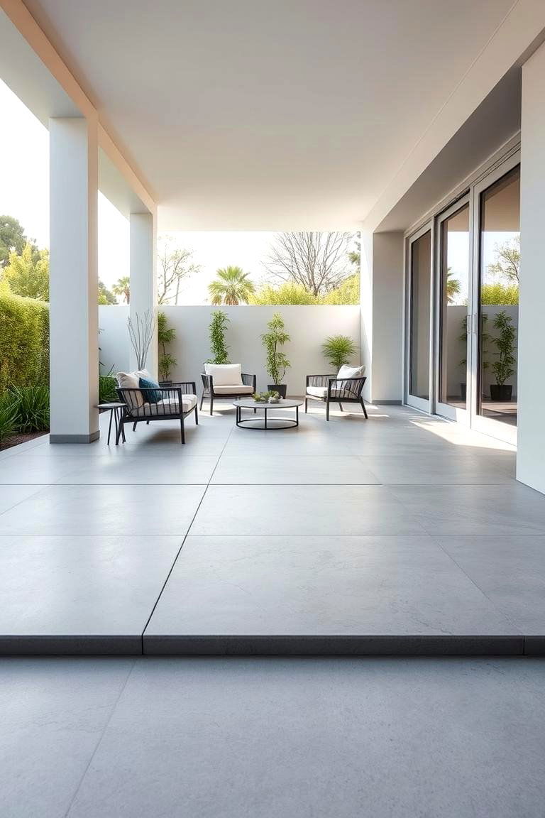 Modern Large Format Tiles - 24 Patio Flooring Ideas