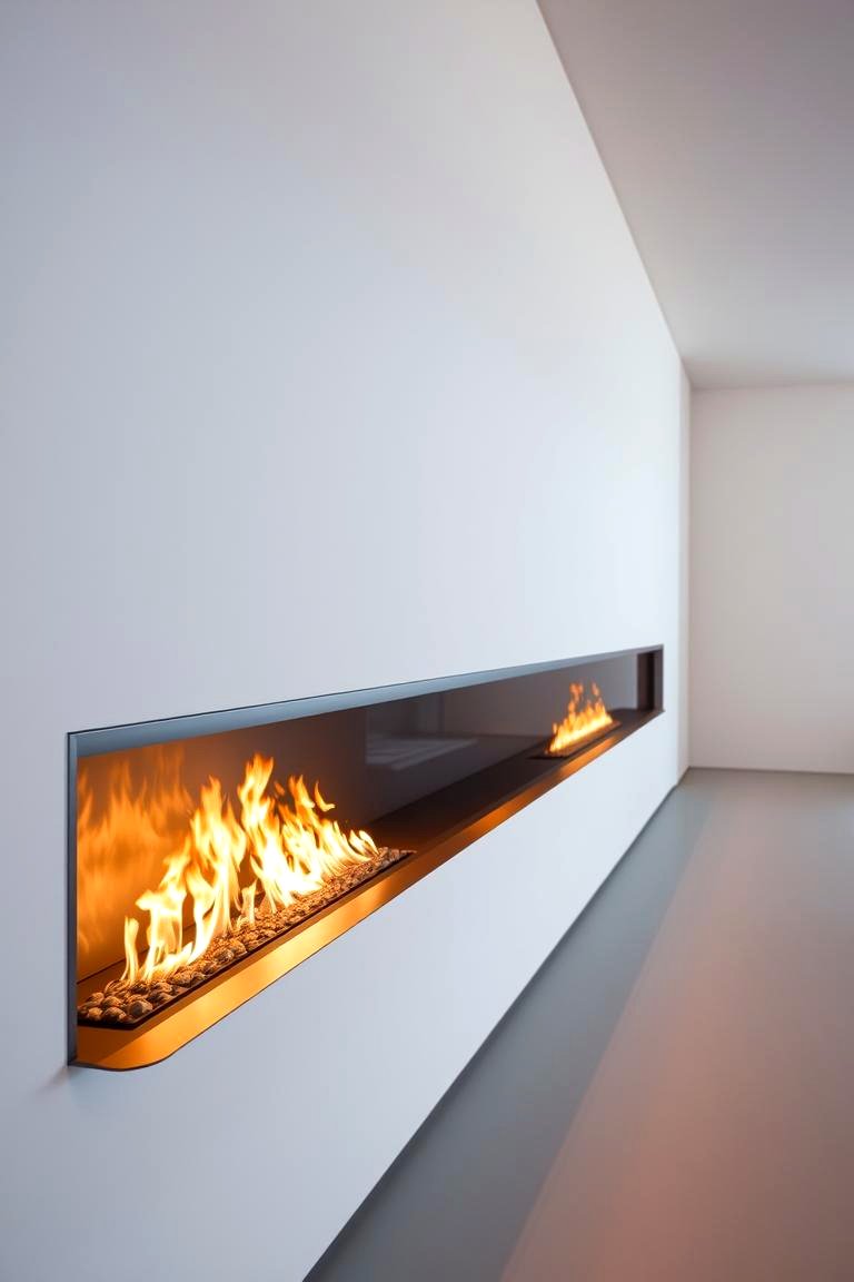 Modern Linear Fireplace - 24 Fireplace Ideas