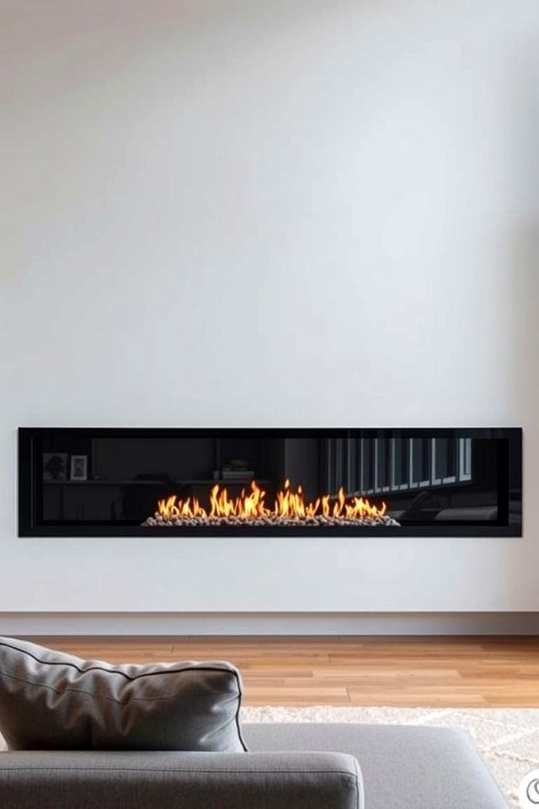 Modern Linear Gas Fireplace - 24 Living Room Fireplace Ideas