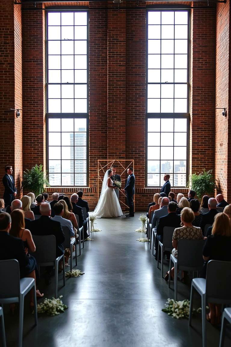 Modern Loft Space Ceremony - 24 Wedding Ceremony Ideas
