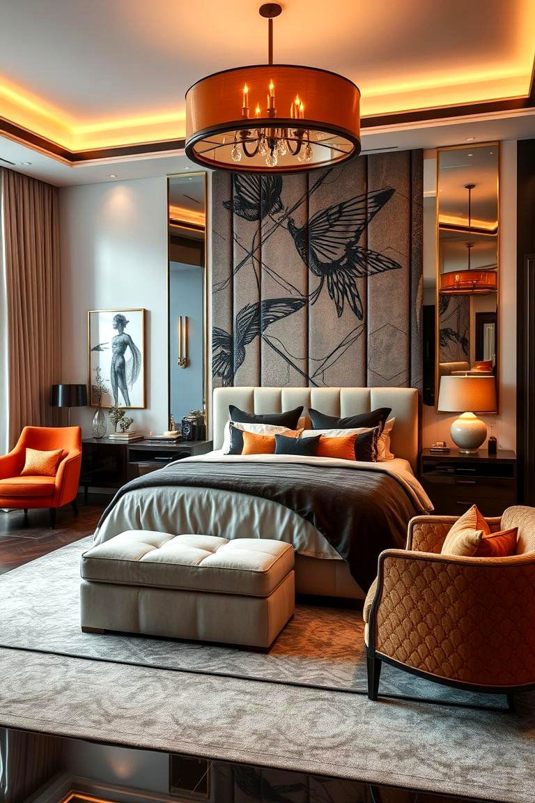 Modern Luxury Bold Accents and Rich Textures - 24 Bedroom Interior Design Ideas