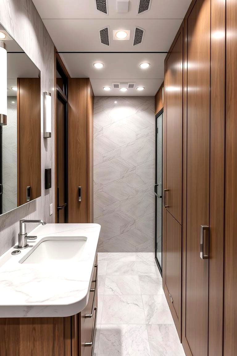 Modern Material Finishes - 24 Small Rv Bathroom Ideas