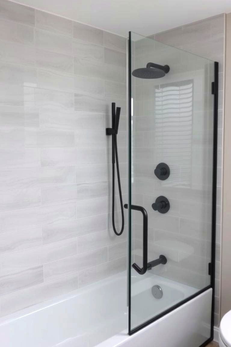 Modern Matte Black Accents - 24 Tub-shower Combo Ideas