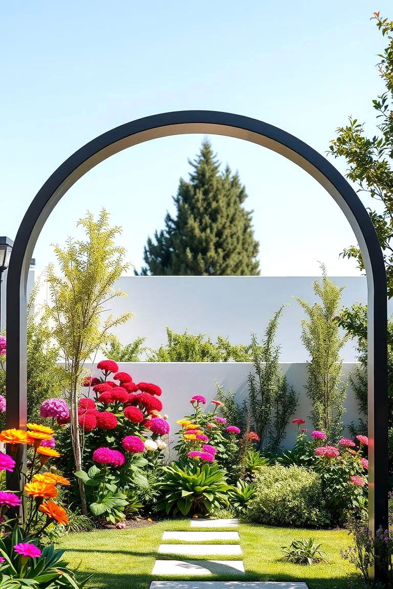 Modern Metal Arch - 24 Garden Arch Ideas