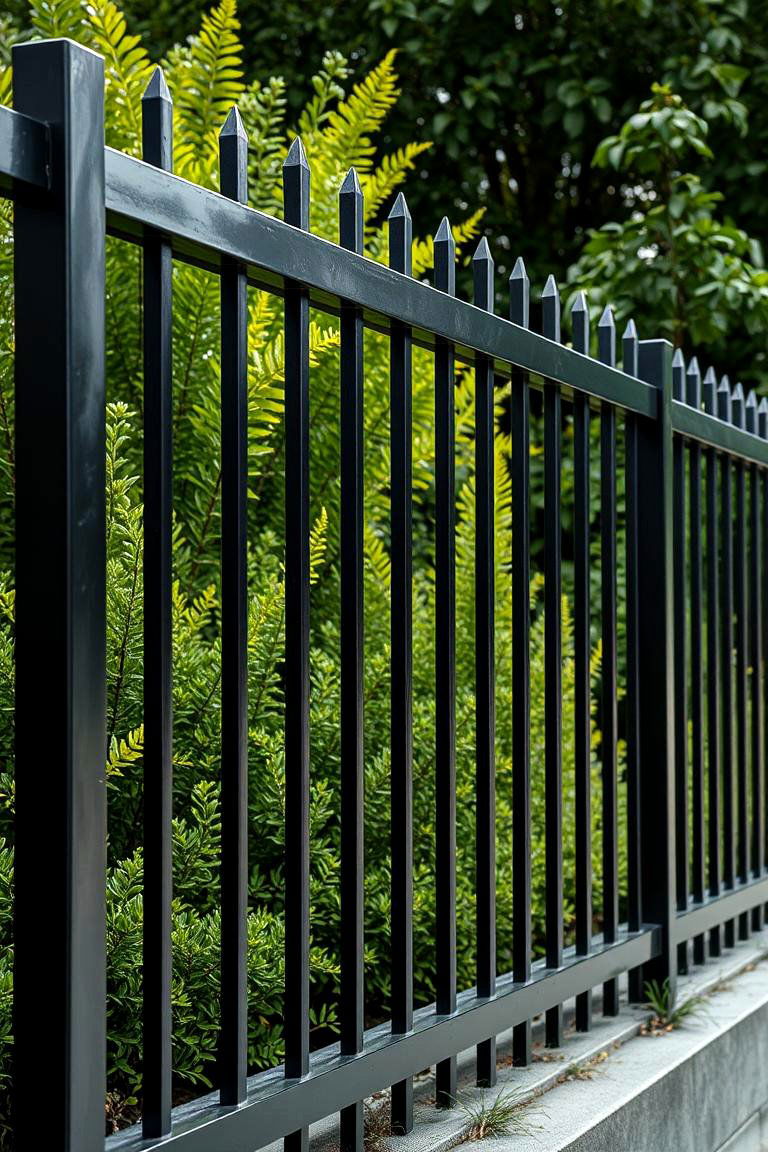 Modern Metal Elegance - 24 Corner Fence Ideas