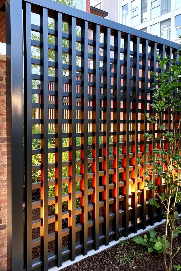 Modern Metal and Wood Lattice - 24 Lattice Fence Ideas