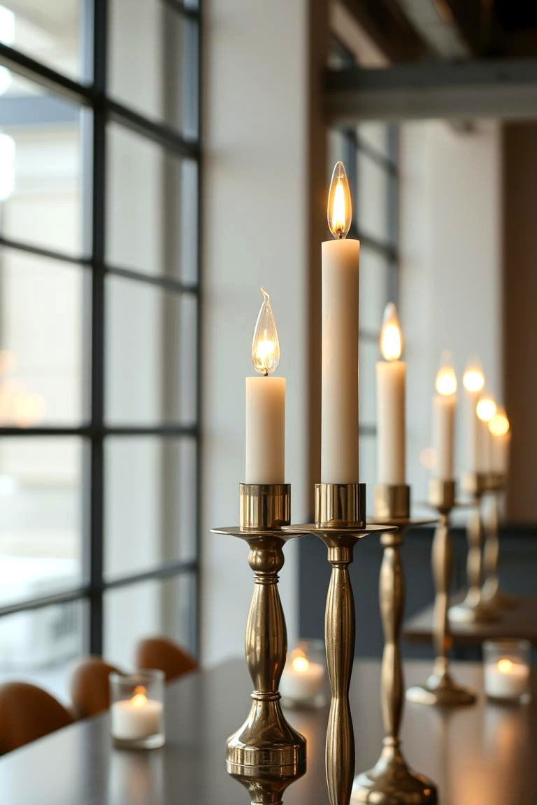 Modern Metallic Candle Holders - 24 Decorating With Candles