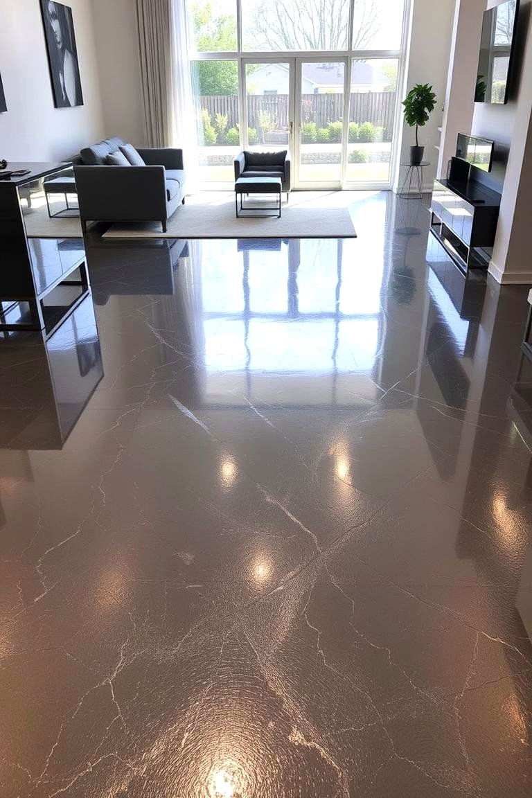 Modern Metallic Epoxy Floors - 24 Epoxy Floor Designs