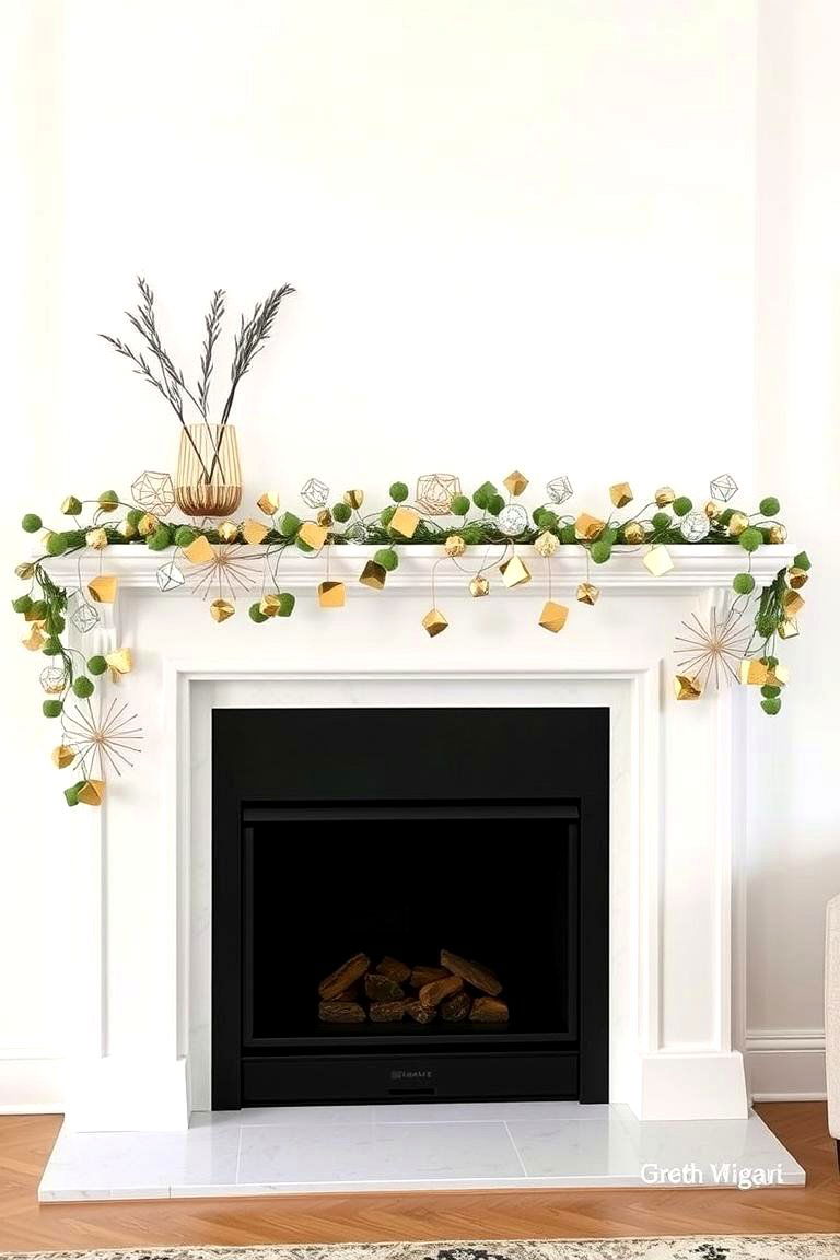 Modern Metallic Garland - 24 Mantel Garland Ideas