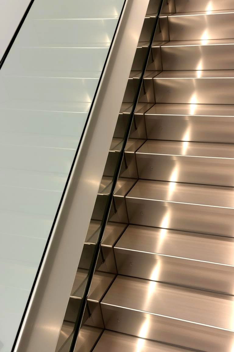 Modern Metallic Stair Risers - 24 Stair Riser Ideas