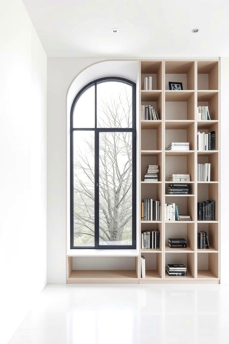 Modern Minimalism - 24 Bookcases Around Window Design Ideas