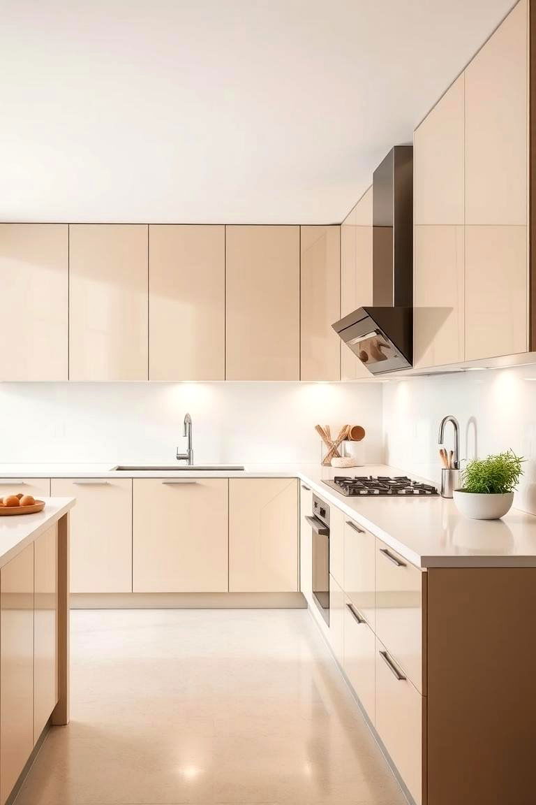 Modern Minimalism - 24 Kitchens With Beige Kitchen Cabinets