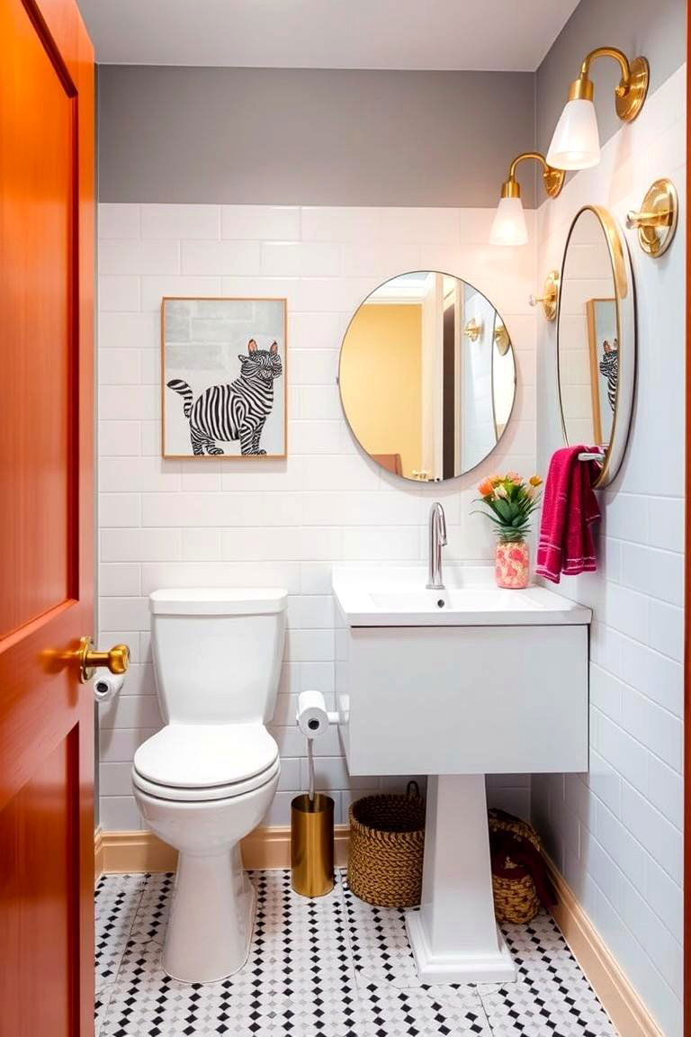 Modern Minimalism with Eclectic Accents - 24 Eclectic Powder Room Ideas