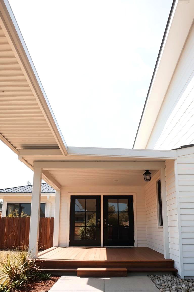 Modern Minimalist Appeal - 24 Metal Roof Porch Design Ideas