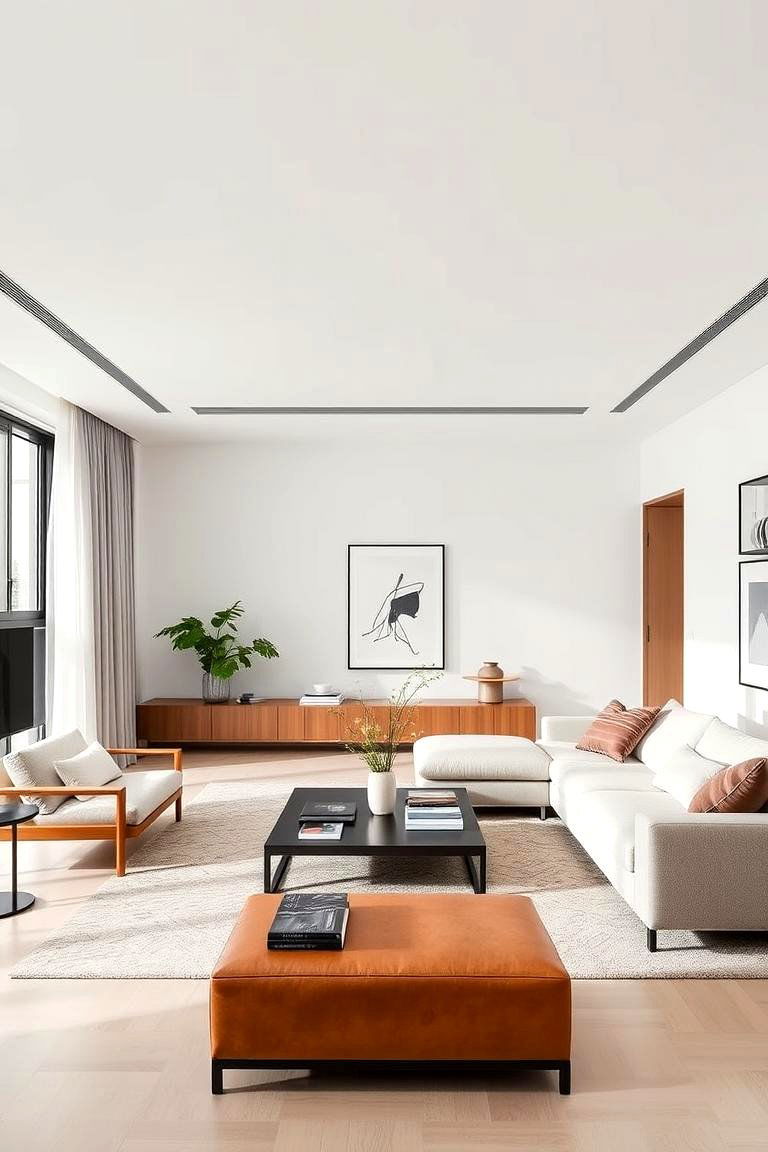 Modern Minimalist Arrangement - 24 Pottery Barn Living Room Ideas