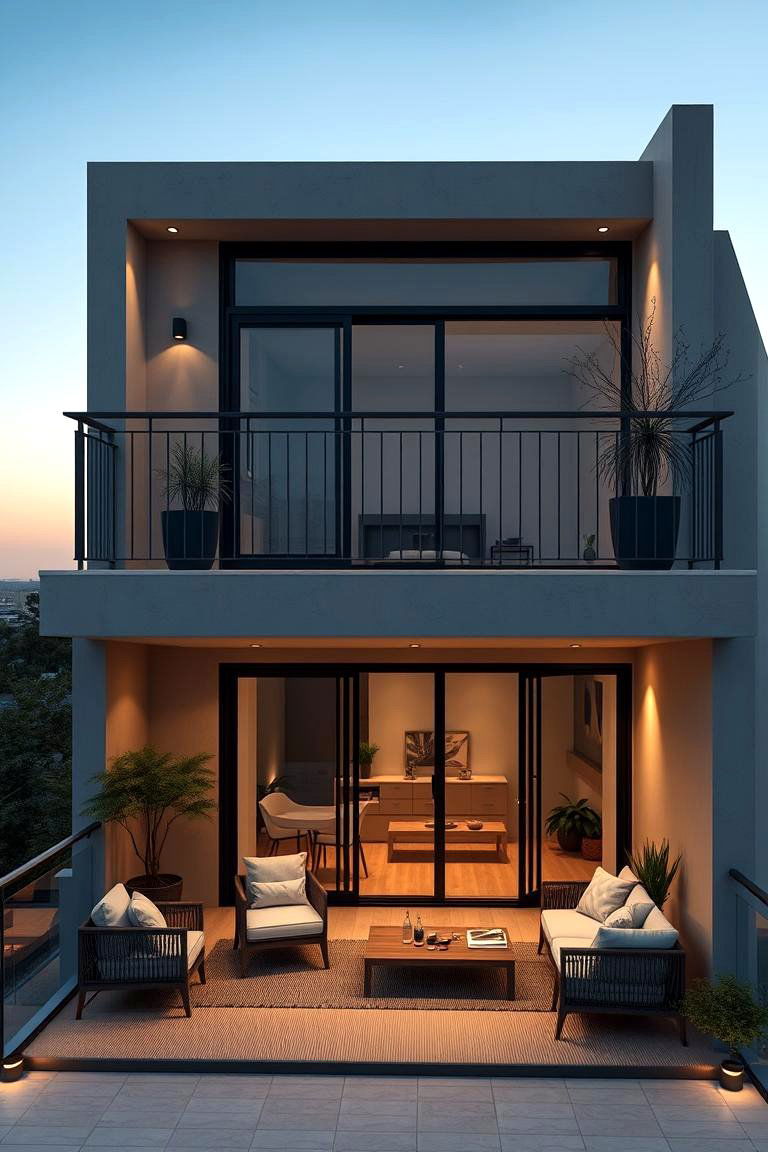 Modern Minimalist Balcony - 24 Second Story Balcony Ideas