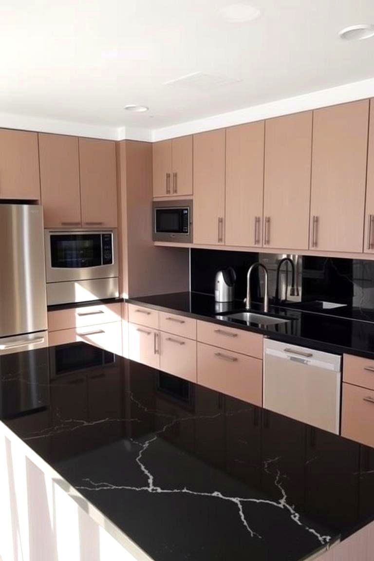 Modern Minimalist Black Granite - 24 Black Granite Countertops Kitchen Ideas