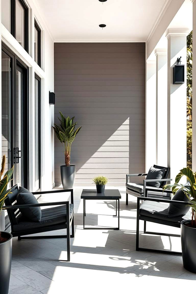 Modern Minimalist Black Porch - 24 Black Porch Ideas