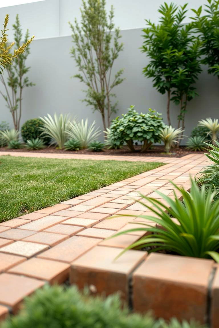 Modern Minimalist Brick Edging - 24 Brick Edging Ideas
