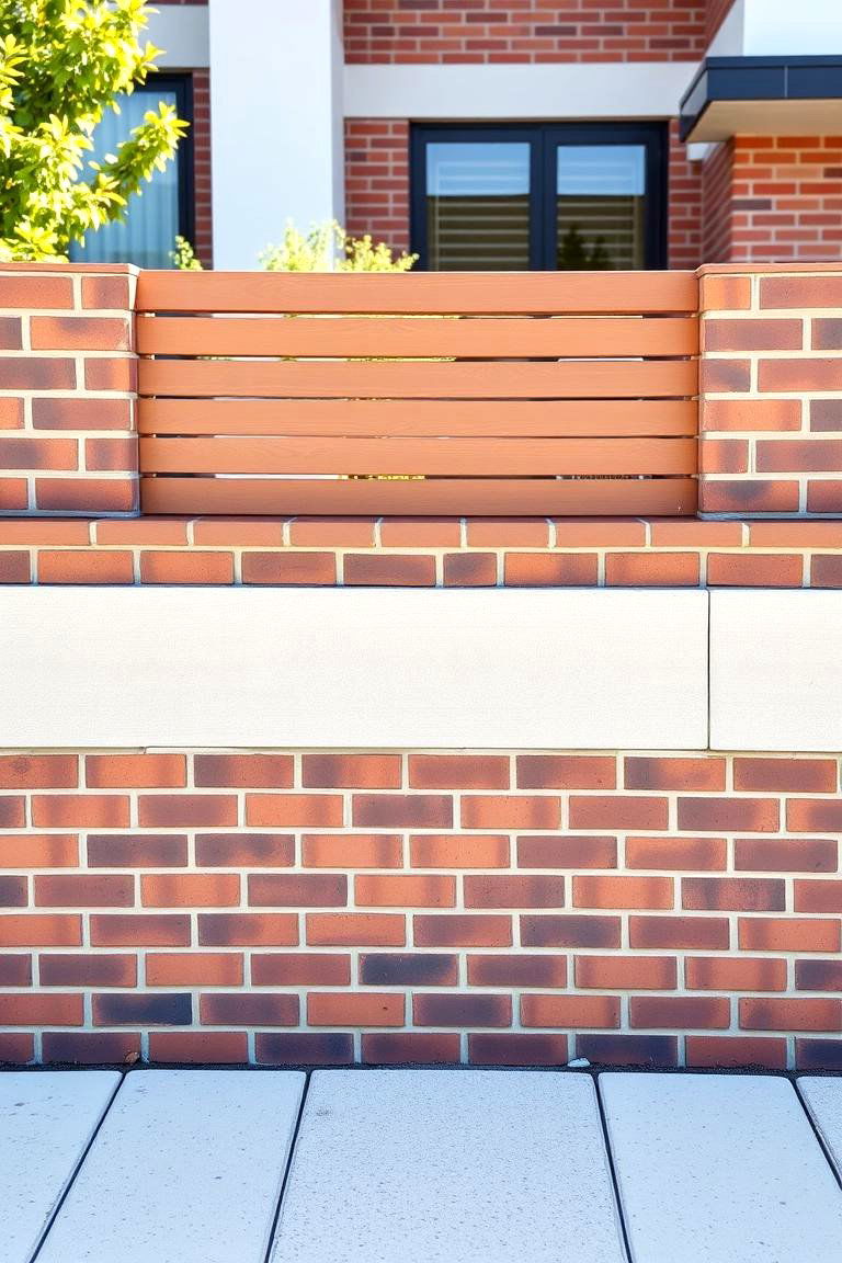 Modern Minimalist Brick Fence - 24 Front Yard Brick Fence Ideas
