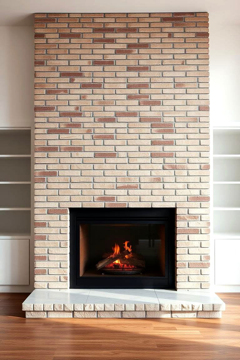 Modern Minimalist Brick Fireplace - 24 Brick Fireplace Ideas