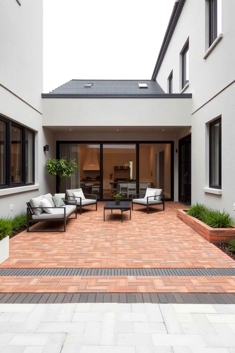 Modern Minimalist Brick Patio - 24 Brick Patio Ideas