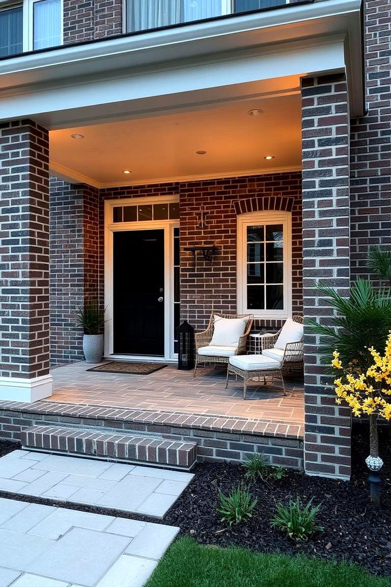 Modern Minimalist Brick Porch - 24 Brick Porch Ideas