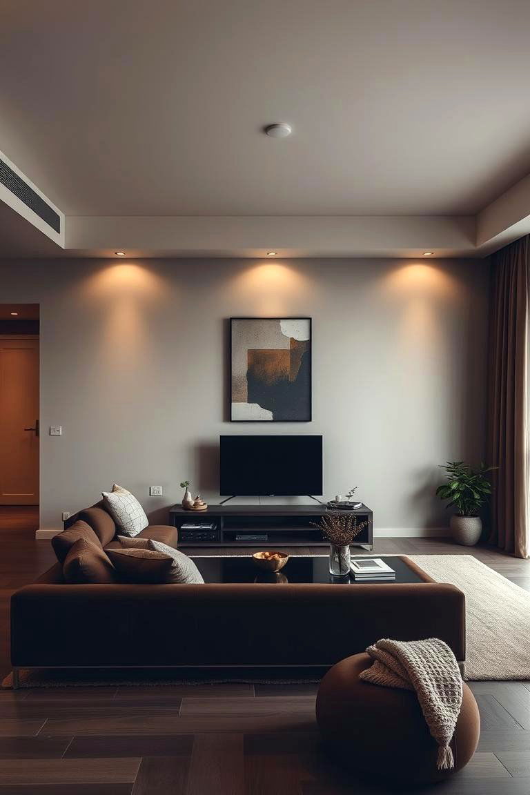 Modern Minimalist Brown Living Room - 24 Brown Living Room Ideas
