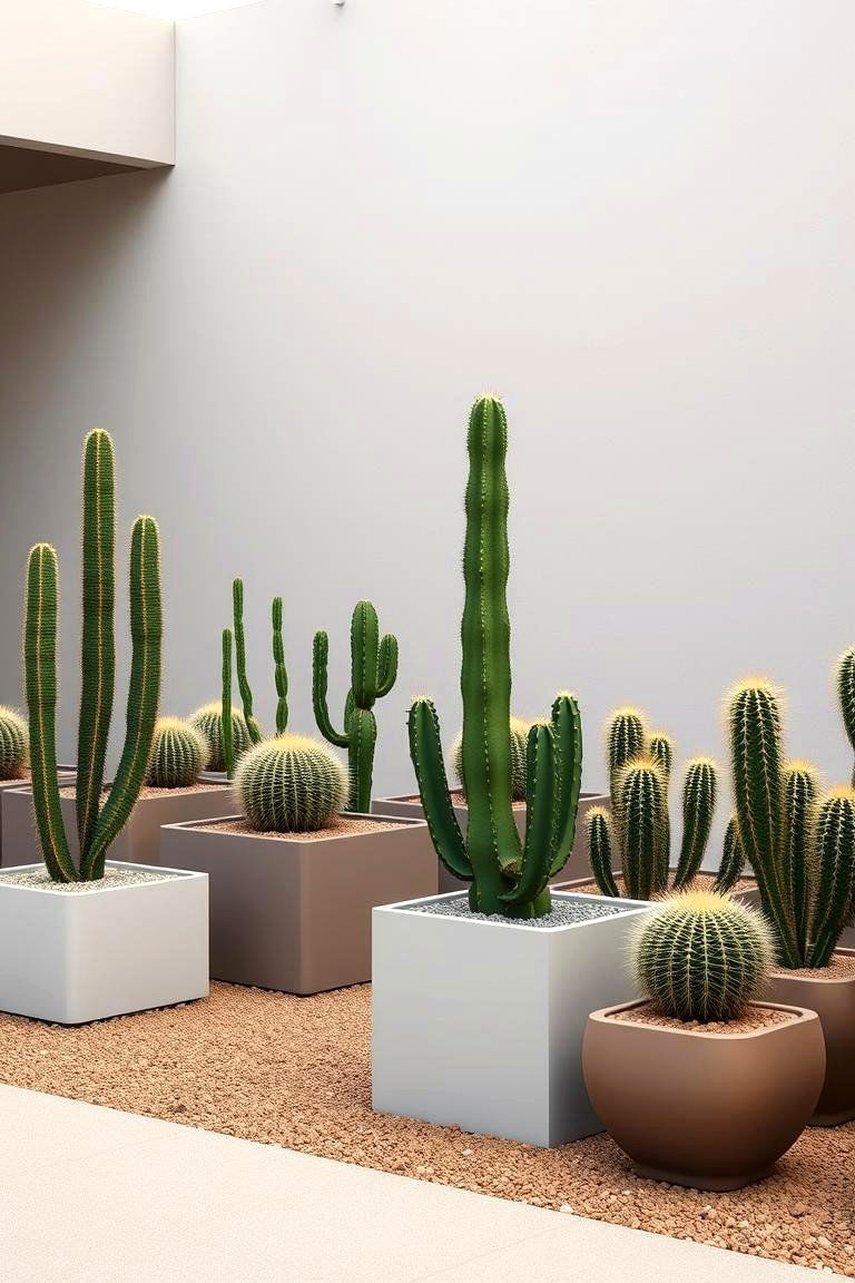 Modern Minimalist Cactus Garden - 24 Cactus Garden Ideas