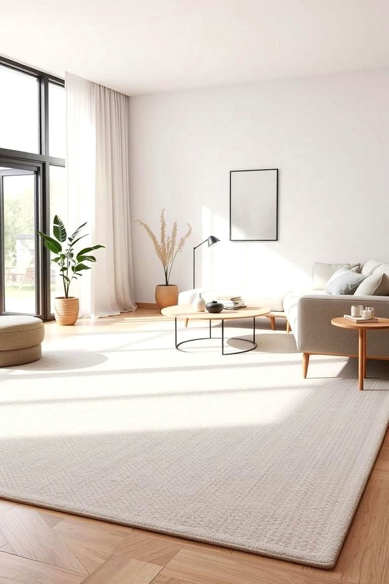 Modern Minimalist Carpet - 24 Living Room Carpet Ideas
