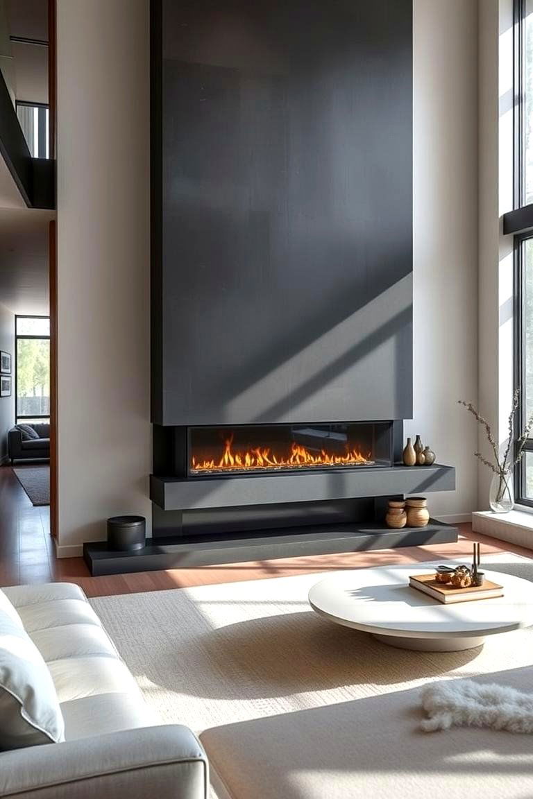 Modern Minimalist Charm - 24 Double-sided Fireplace Ideas