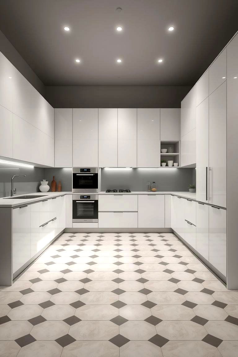 Modern Minimalist Checkered Charm - 24 Kitchens With Checkered Floors