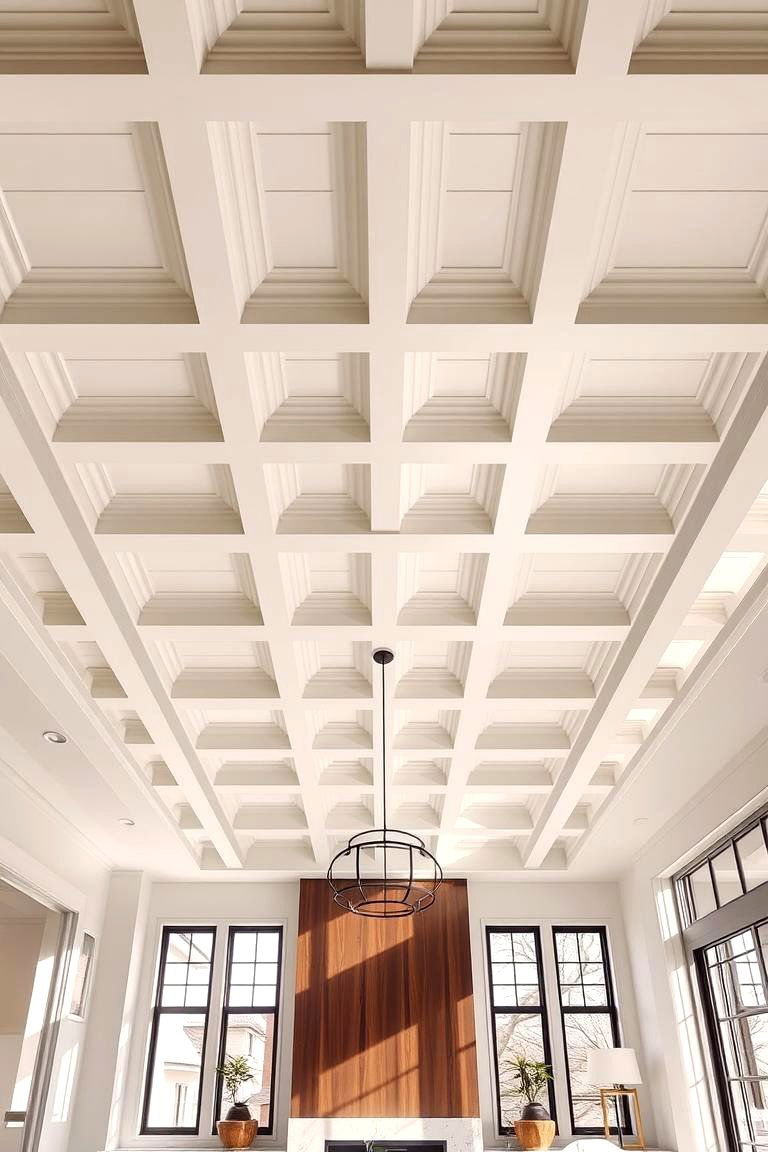 Modern Minimalist Coffered Ceiling - 24 Coffered Ceiling Ideas