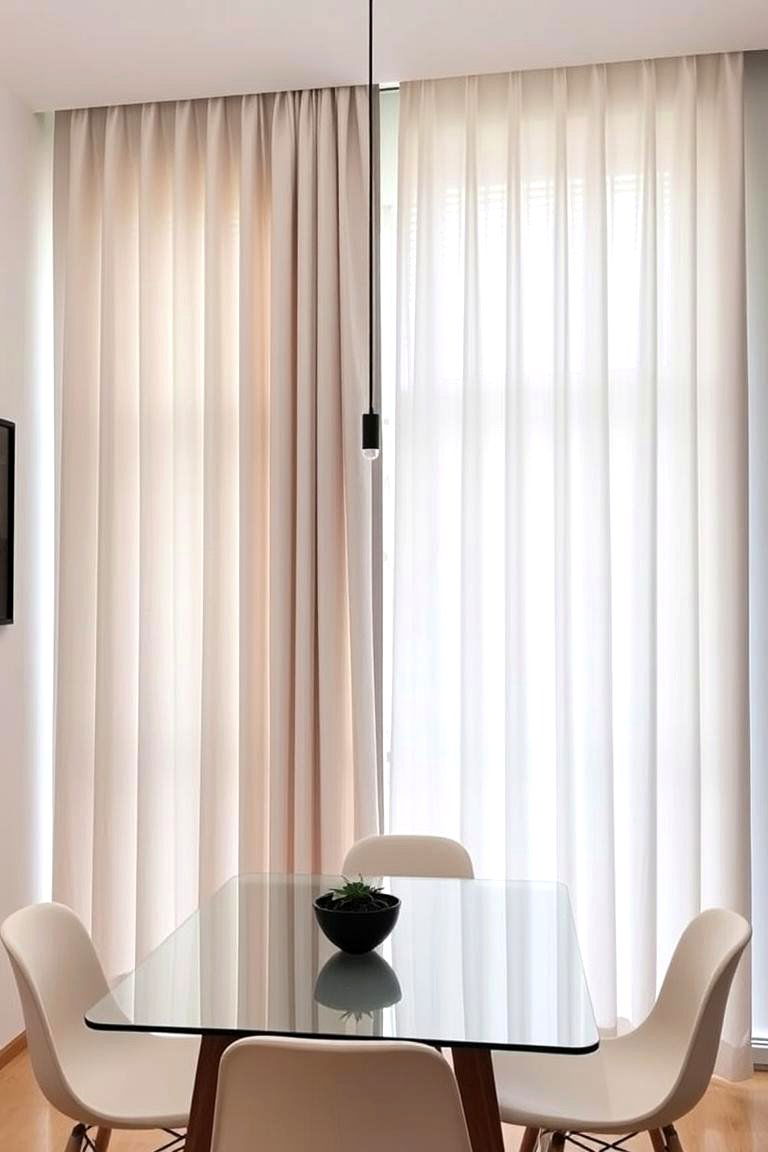 Modern Minimalist Curtains - 24 Dining Room Curtain Ideas