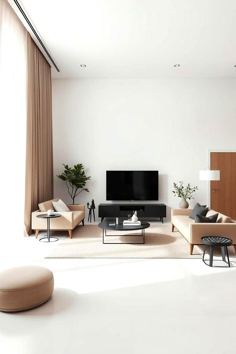 Modern Minimalist Design - 24 Black and Beige Living Room Ideas
