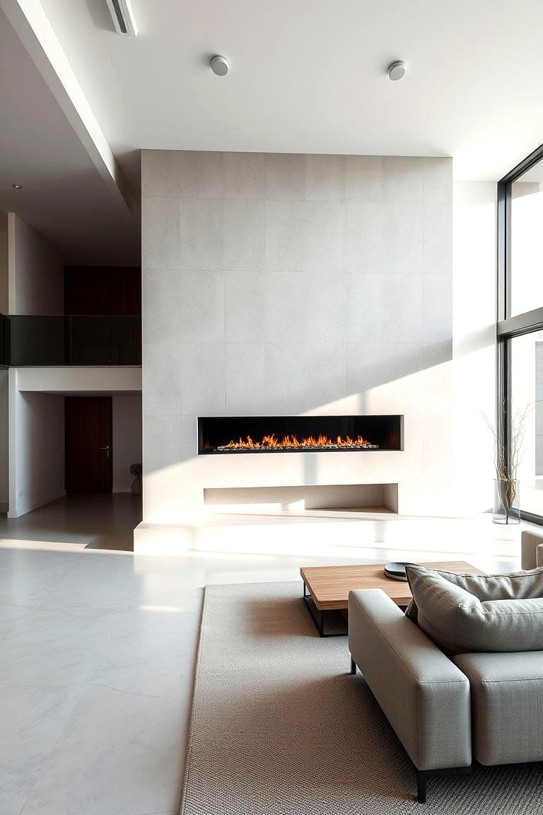 Modern Minimalist Design - 24 Two-story Fireplace Ideas