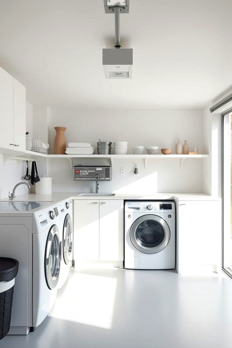 Modern Minimalist Design - 24 Garage Laundry Room Ideas