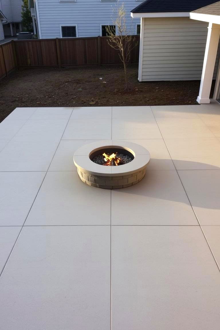 Modern Minimalist Design with Clean Lines - 24 stamped concrete patio with fire pit ideas