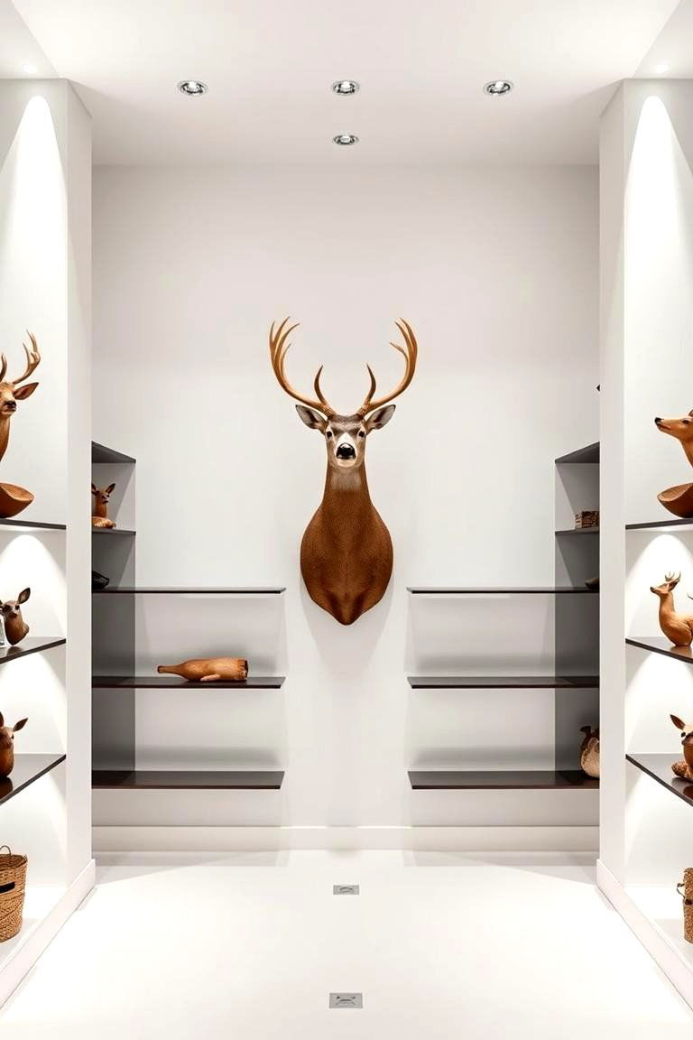 Modern Minimalist Display - 24 Hunting Trophy Room Ideas