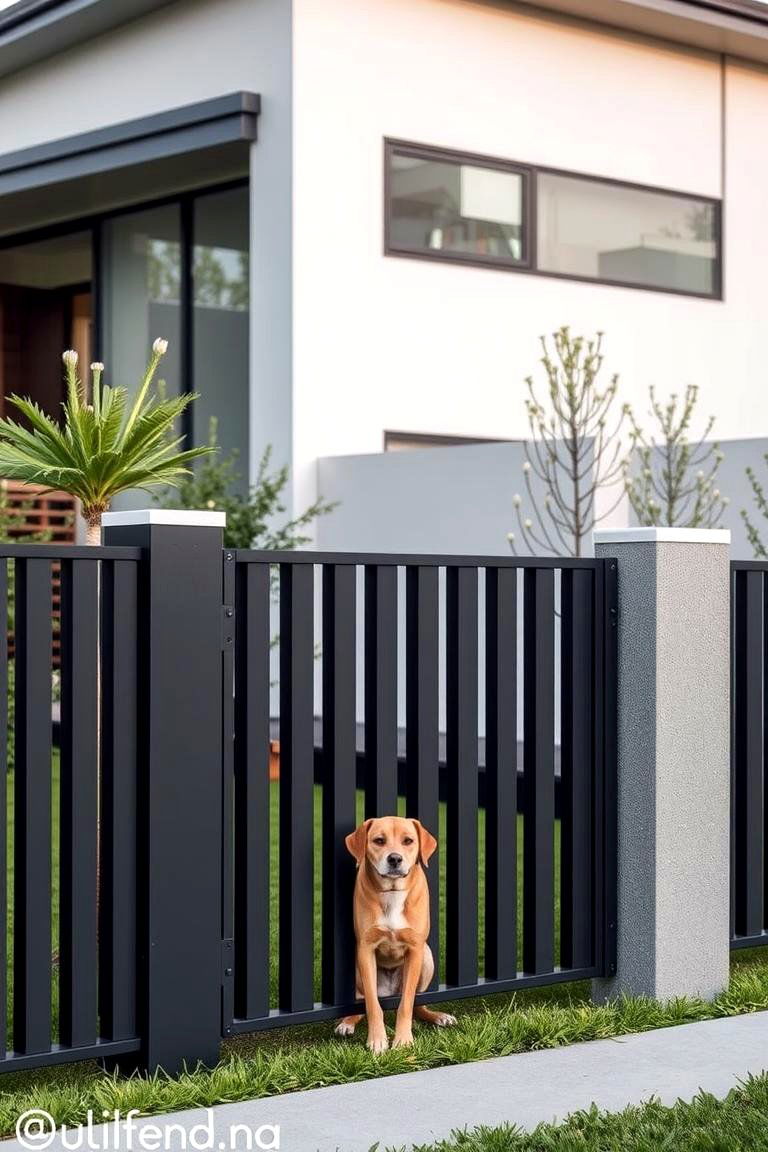Modern Minimalist Dog Fence - 24 Dog Fence Ideas