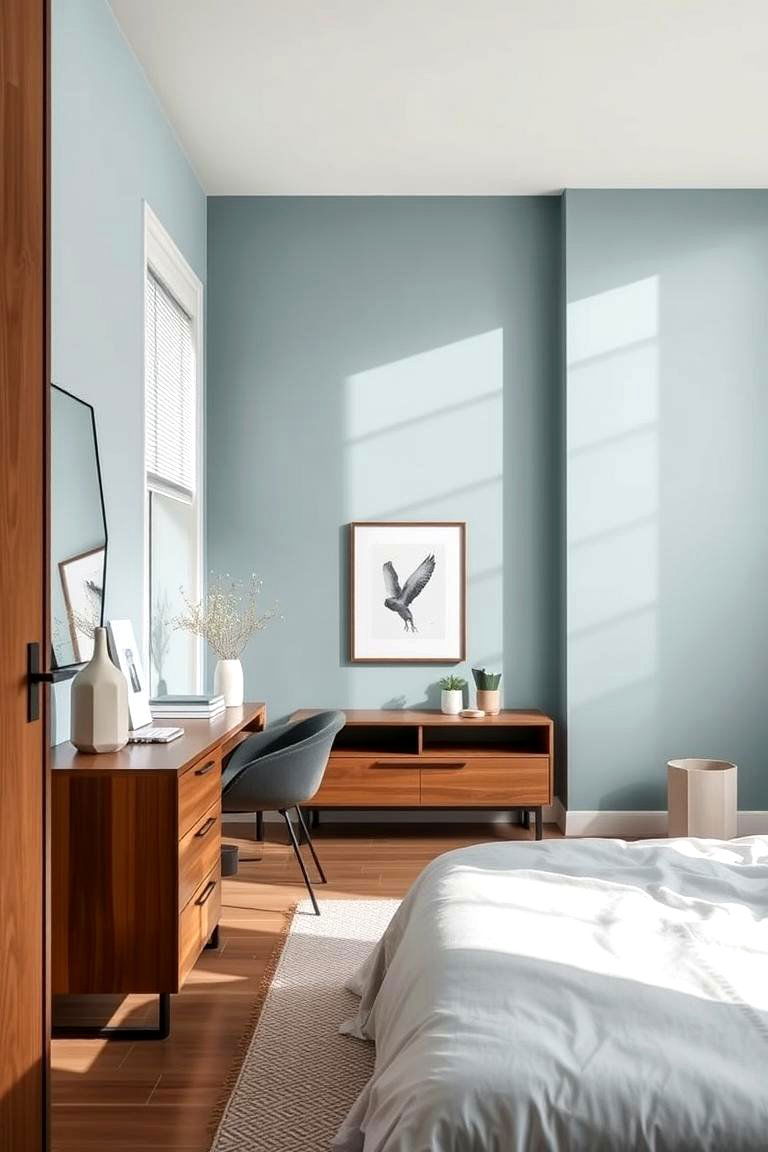 Modern Minimalist Duck Egg Blue Ambiance - 24 Duck Egg Blue Bedroom Ideas